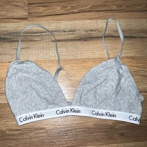 Calvin Klein V Neck Bra Grey